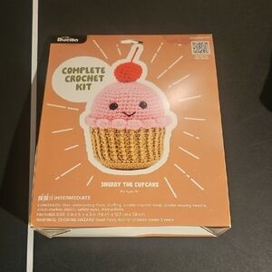 Bucilla Cherry Cupcake Crochet Kit - Pink and Tan